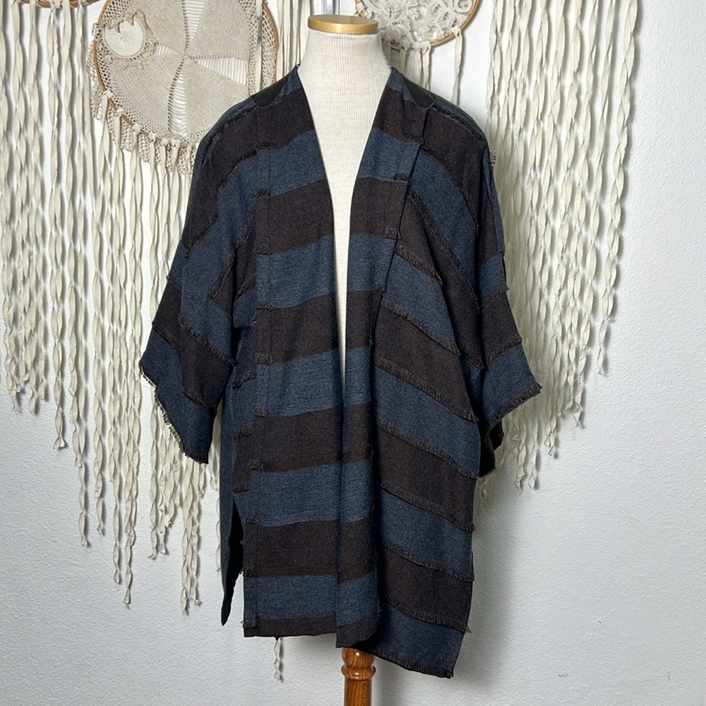 IC by Connie K Blue and Brown Kimono Size M